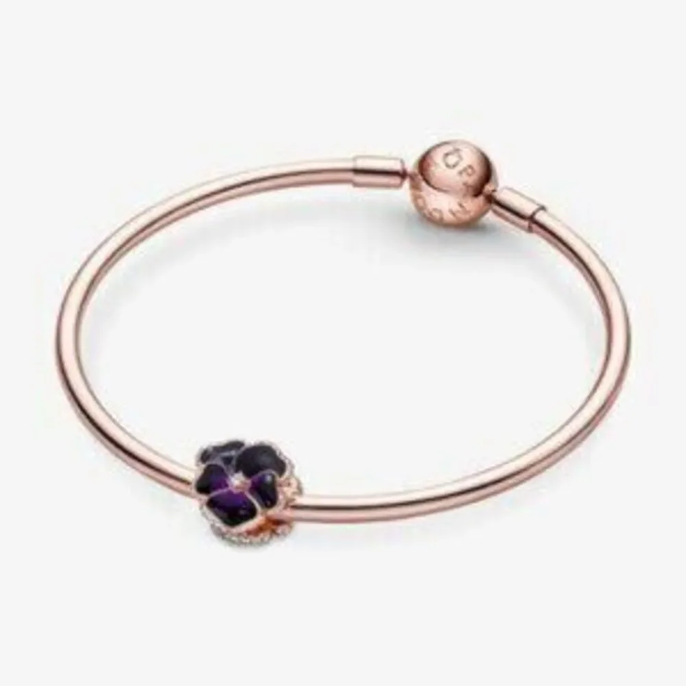 Pandora Deep Purple Pansy Flower Charm